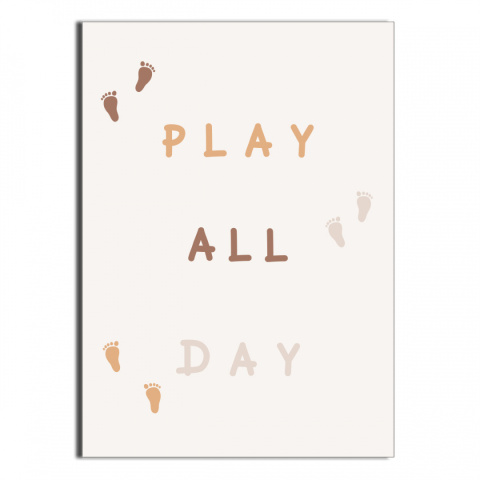Plakat Play All Day Brąz Plakat Play All Day Brąz