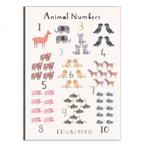 Plakat Animal Numbers Plakat Animal Numbers